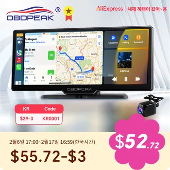 2023 K2 10.26 인치 대시 캠, 4K 2160P 후방 카메라, 카플레이 및 안드로이드 자동 GPS 내비게이션, 음성 제어 차량 DVR BT FM 모니터