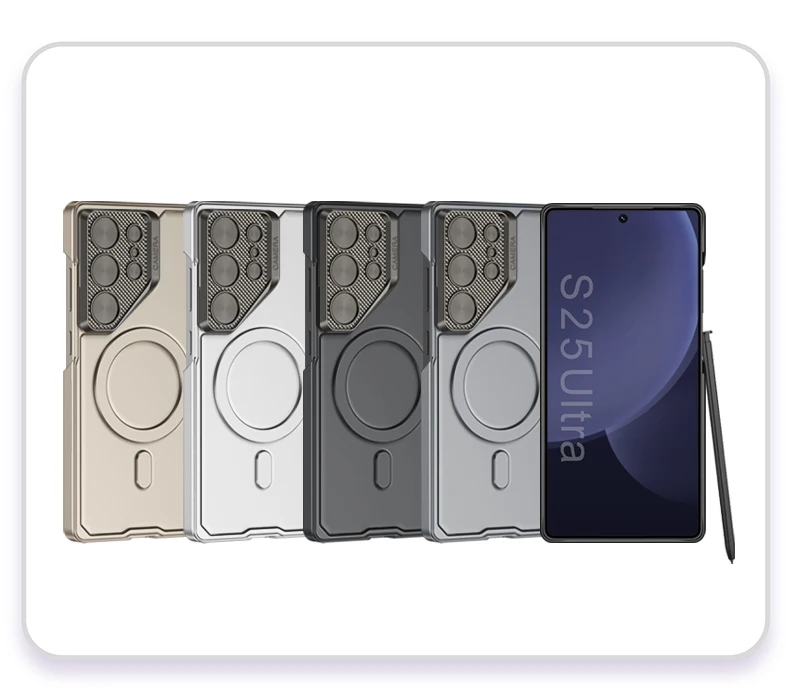 For Magsafe Wireless Charging Case For Samsung Galaxy S25 S24 Ultra Metals Lens