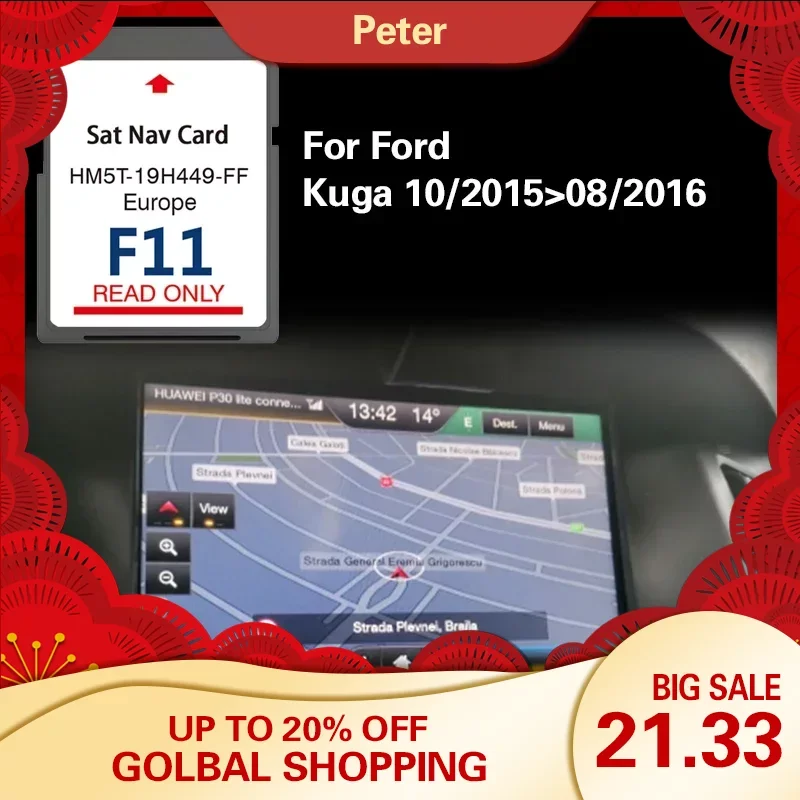 Per Ford Kuga 10/2015 08/2016 Navi Sd Card Map Card Sync2 F11 Europe
