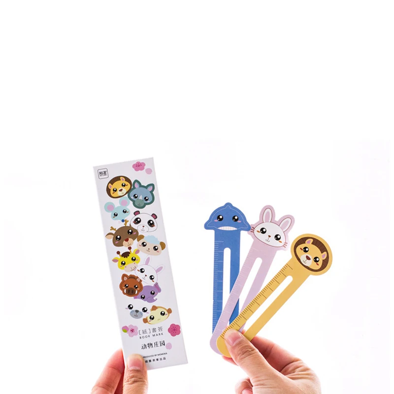 30pcs/lot Cute Animal Farm Paper Bookmark for Book Holder Multifunction Bookmark Stationery Children School Supplies Kawaii Gift