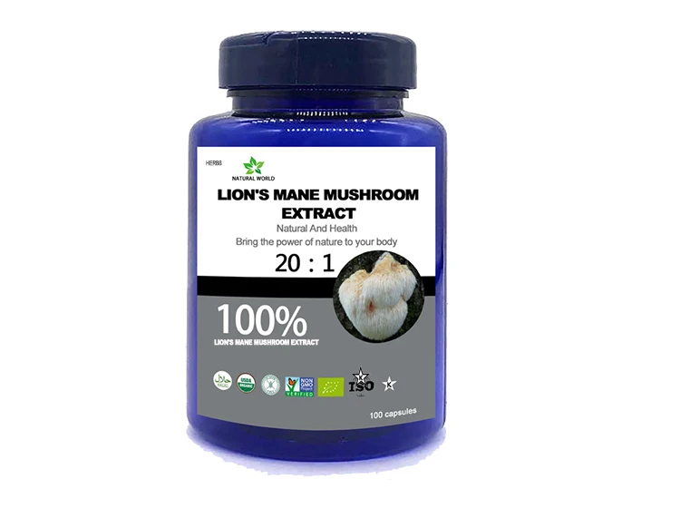 Organic Lions Mane Mushroom Extract 20:1 Powder Hericium Erinaceus for Mental Health & Immune Support