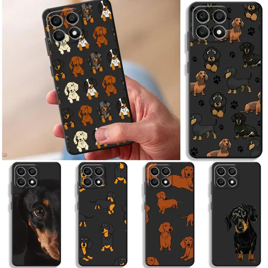 Chic Dachshunds Black Soft Phone Cover Case