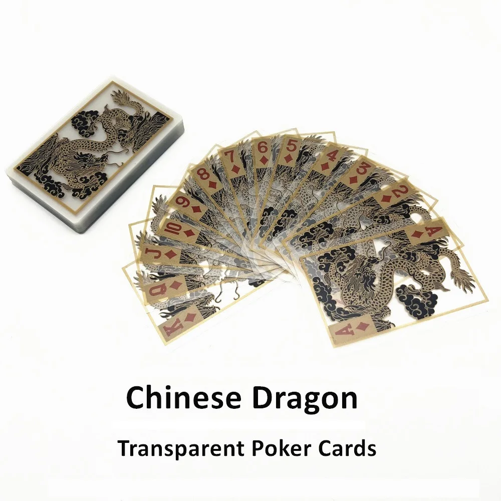 Creative Transparent Playing Cards Dragon Tiger Poker Cards Party Entertainment Board Game Gift L773 Playing Cards