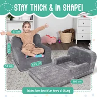 Children's Sofa - 2-in-1 Convertible Fold Out Couch & Lounger, Perfect for Kids Flip Out Chair Ideal for Playroom 2
