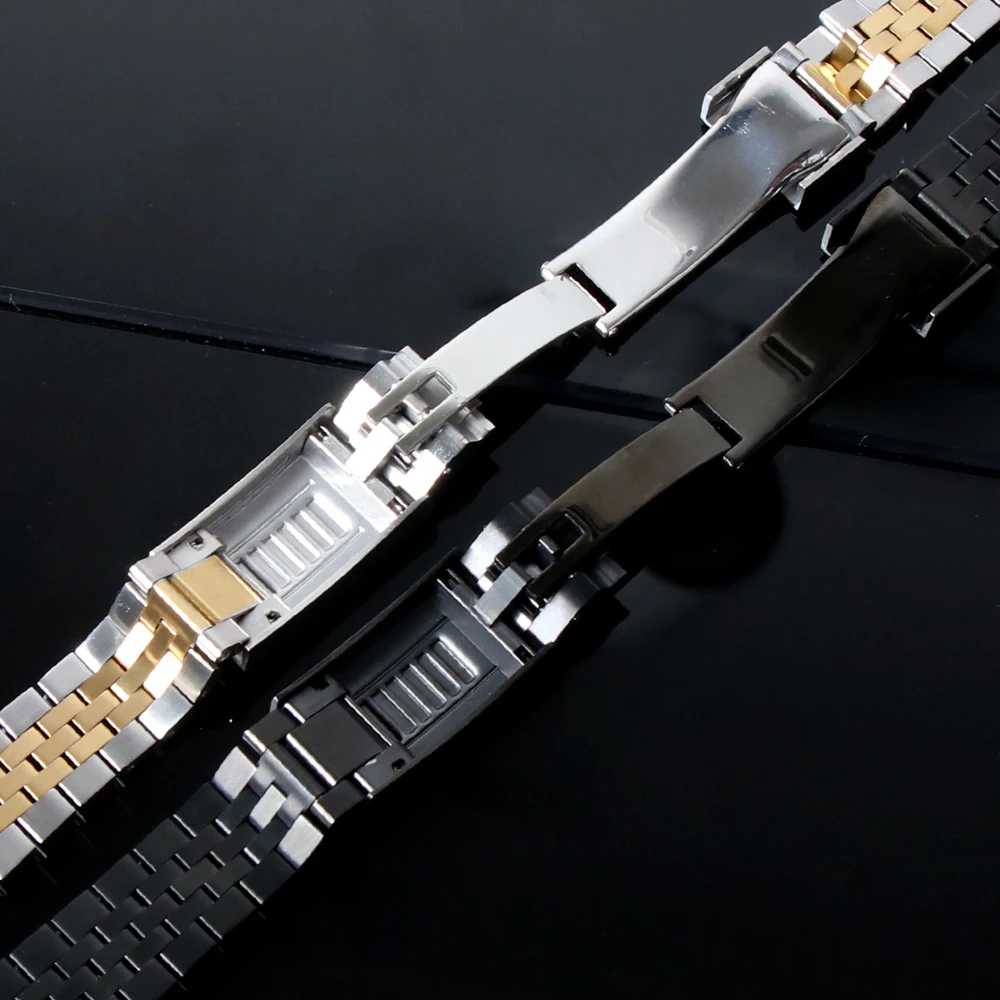 Premium 20mm 904L Stainless Steel Watch Strap with Glide Lock Buckle - Silver Jubilee Bracelet Design