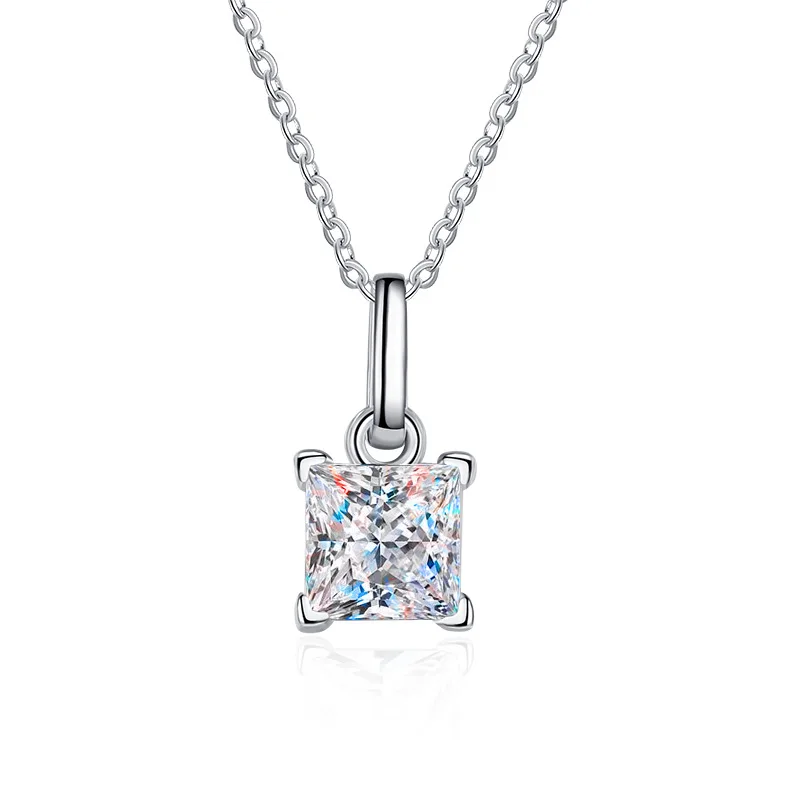 

WINWOS1.2 carat Real Mossan Stone Pendant Necklace Women S S925 Sterling Silver D Color VVS Diamond Wedding Bride Fine Jewelry