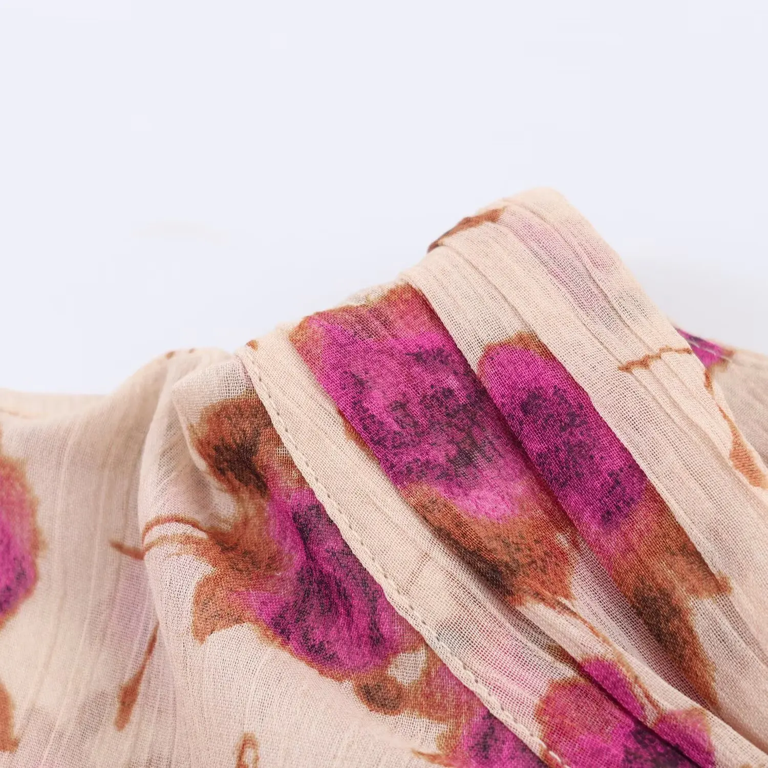 TFAFXY Lässige Schicke Damenbluse mit Print, gestuftem O-Ausschnitt, langen ausgestellten Ärmeln, lockere Hemden, neue Mode 2026 Frühling Sommer Blusen – Detail 5