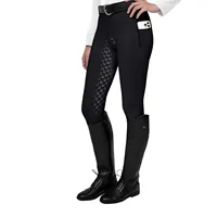 Women's Horse Riding Pants with Zipper Pockets Equestrian Horse Back Rider Breeches Silicone Schooling Tights Outdoor Sportswear 1