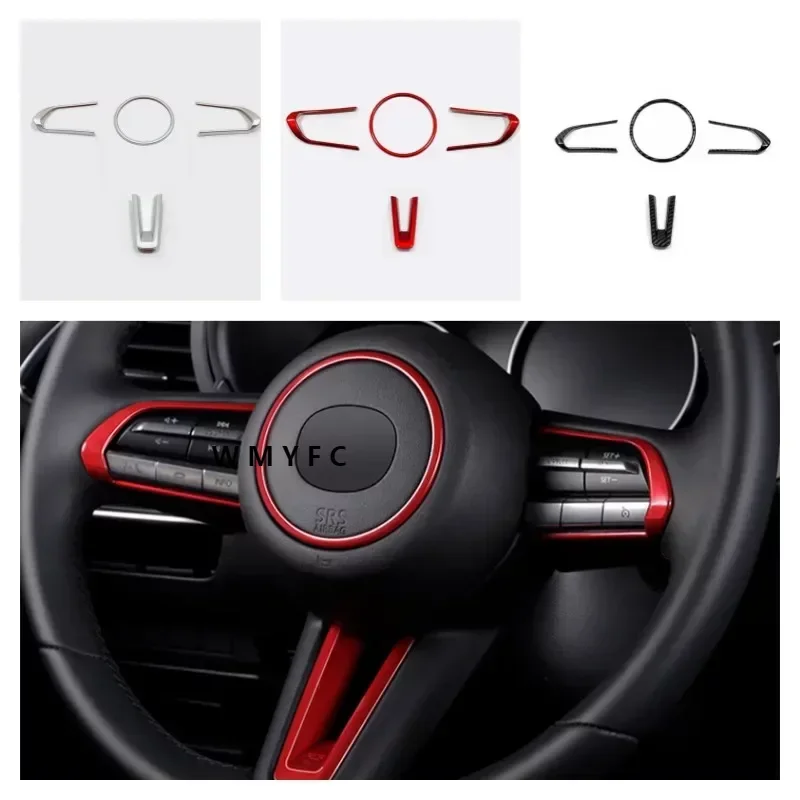 Coprivolante Per Auto Carbon Red Silver Switch Sticker Frame Trim Per Mazda 3 Mx-30 Cx-50 Cx-60 Cx-30 Accessori 2022-2023