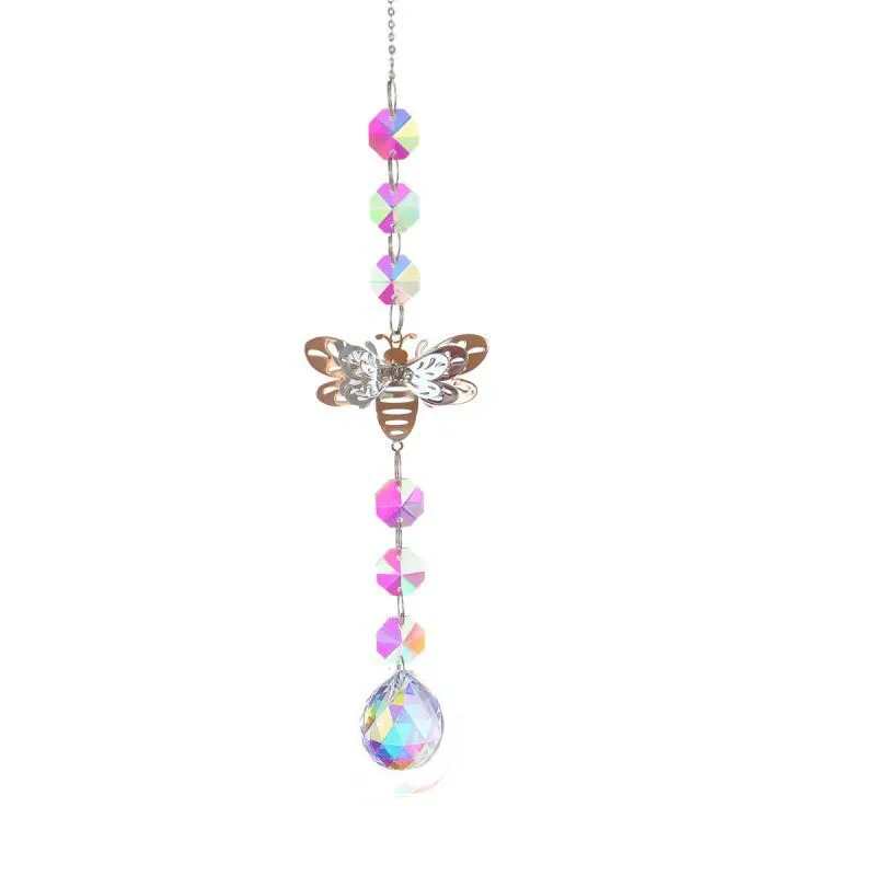 1PC Suncatcher Crystal Window Wind Chimes Light Catcher Rainbow Prism Shiny Chakra Crystal Hanging Pendant Home Decoration