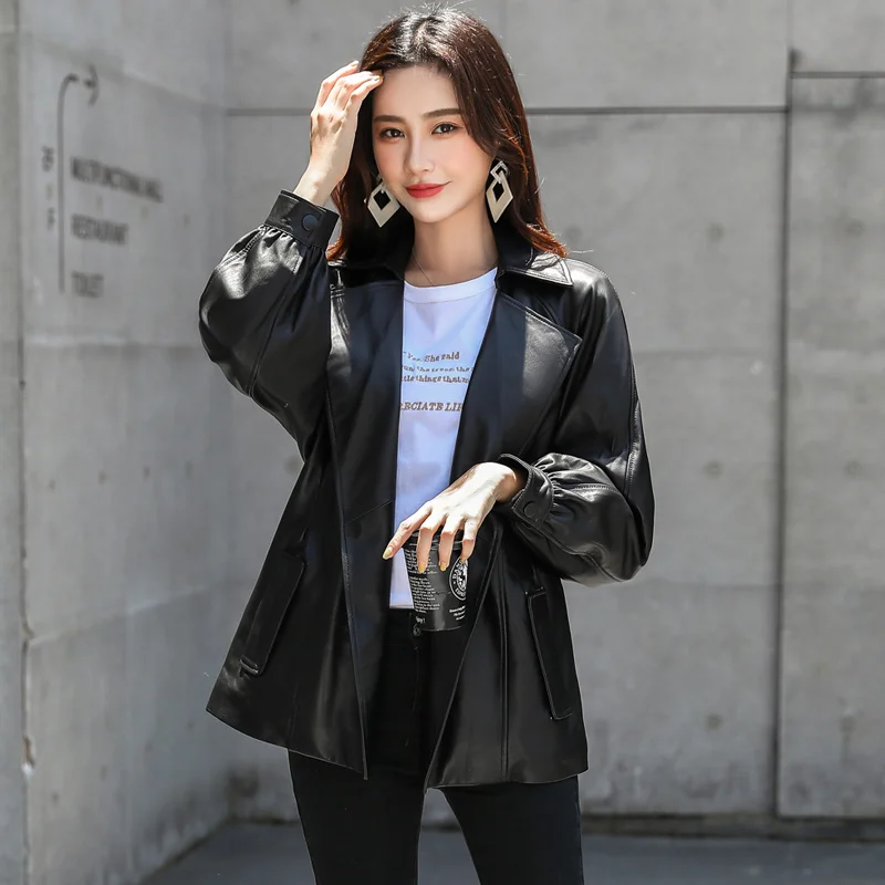 

Leather Real Genuine Jacket Women Clothes 2023 Korean Sheepskin Coat Fashion Windbreaker Spring Chaqueta Mujer