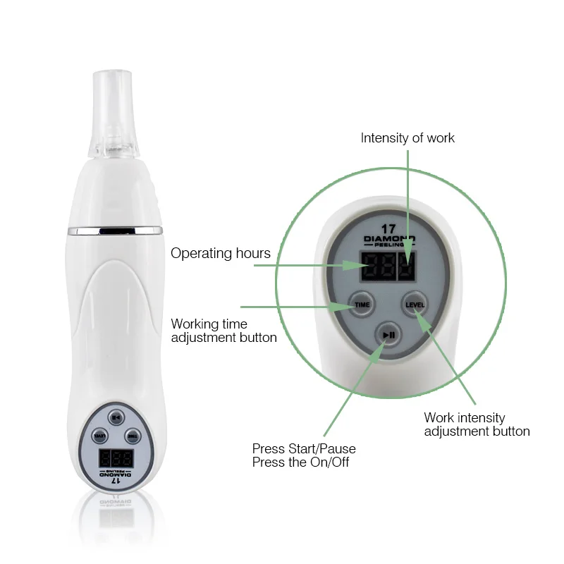 Portable 7 Tip Skin Diamond Peeling Beauty Machine Massager Anti-aging Microdermabrasion Removal Scar Acne Pore Device Face Care laser skin treatment