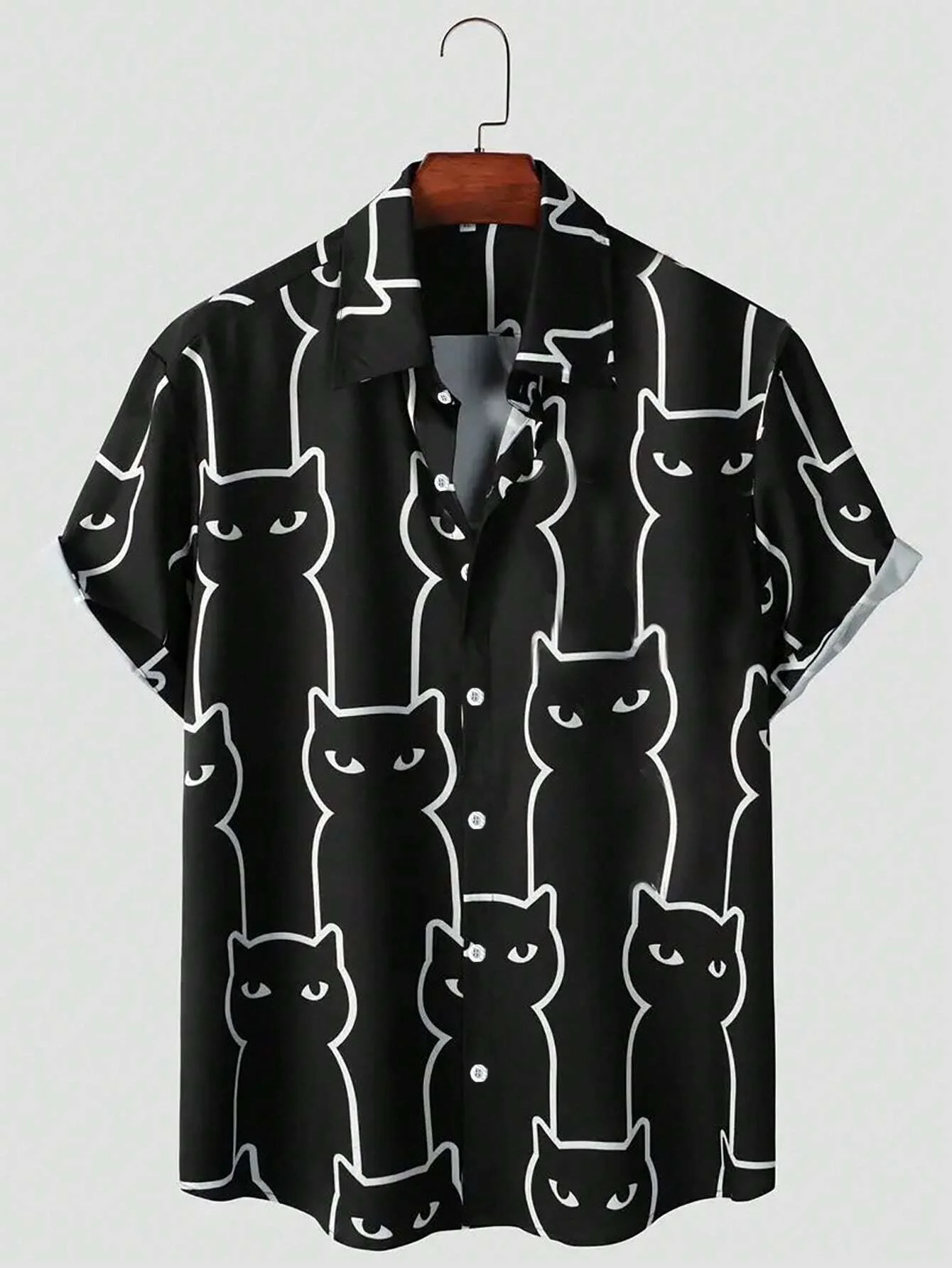 Unisex Fashion Men's Cute Cat Print Casual Daily Wear 3D Printing Short Sleeve Shirt Fashion Hawaiian Shirts For Men Harajuku 4