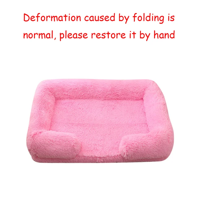 Square Dog Bed Plush Pet Bed Winter Thickened Pad House for Dogs Bed Cat Sofa for Flyffy Dogs Sleeping Bed Sofa Removable Mat 6