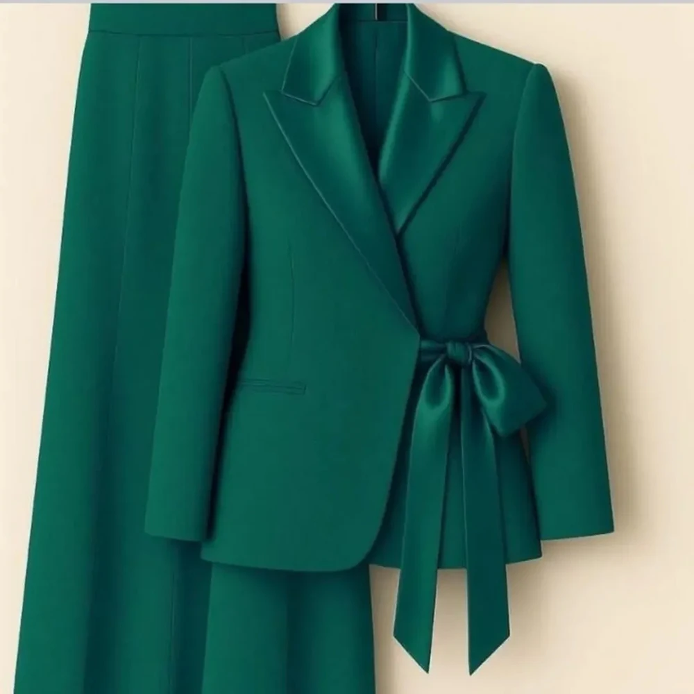 Customzied Women's Suits Blazer Fashion Peak Lapel Skinny Office Lady Outfits Formal Female 2 Piece Jacket Pants Full Sets