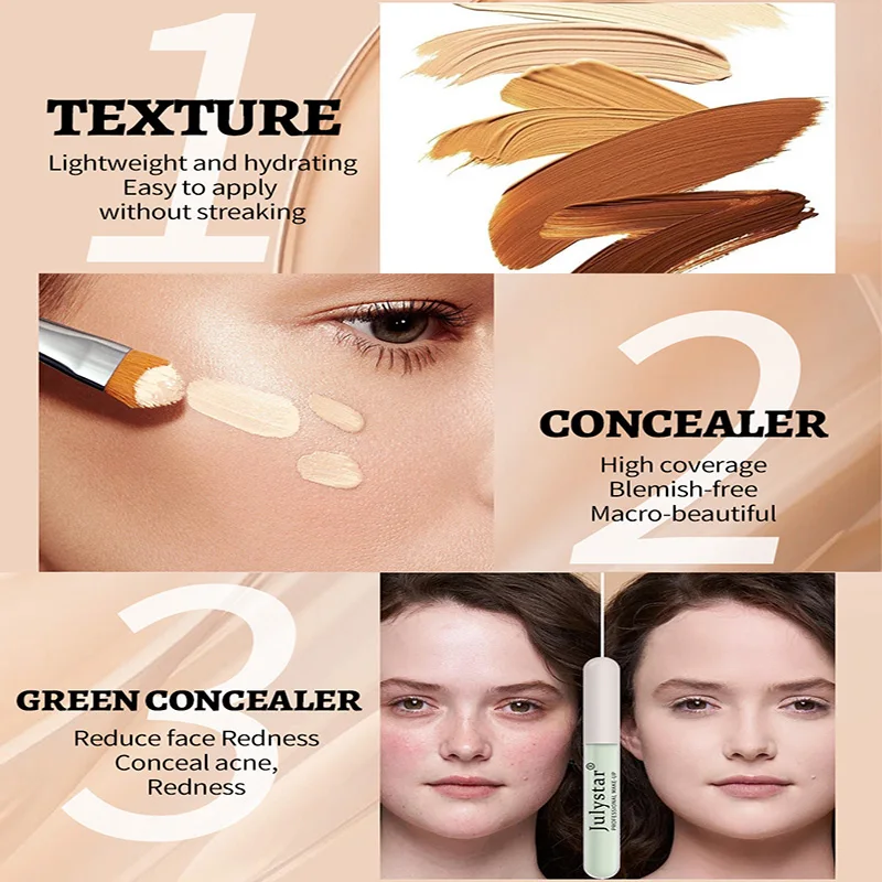 Matte Flawless Face Concealer Speckle Tattoo Cover Up Skin Bronzer Corrector Foundation Full Coverage Makeup Focallure Cosmetic 4