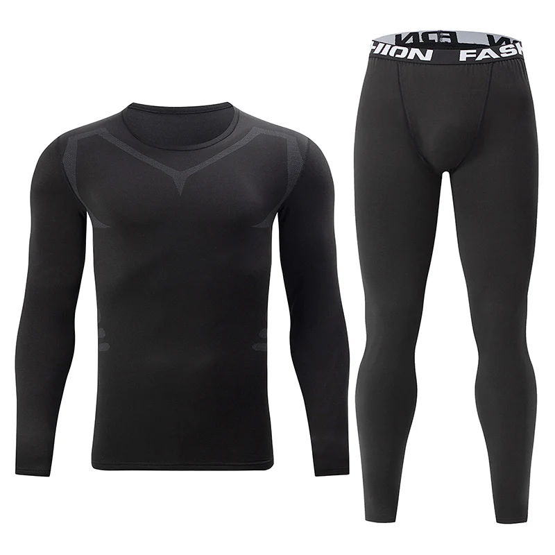 Sports Suit 2-piece men warm corset Ski suit Corset jacket and trousers for Fitness Running Yoga Athlete
