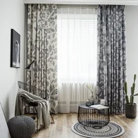 Ins Nordic Wind Matching Colored Linen Curtain New Modern Curtains for Living Room Bedroom Balcony High Shading Printing Concise 1
