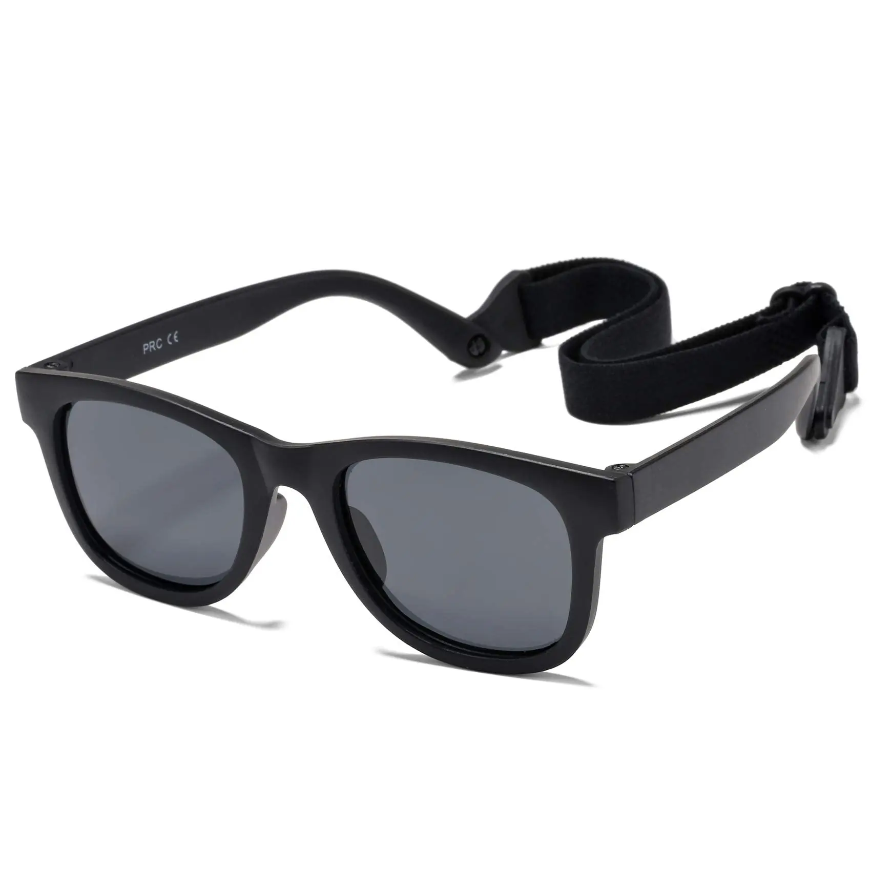 0-24 maanden pasgeboren baby buigbare flexibele gepolariseerde zonnebril met riem babyjongen meisjes vierkant siliconen frame_voghion.com
