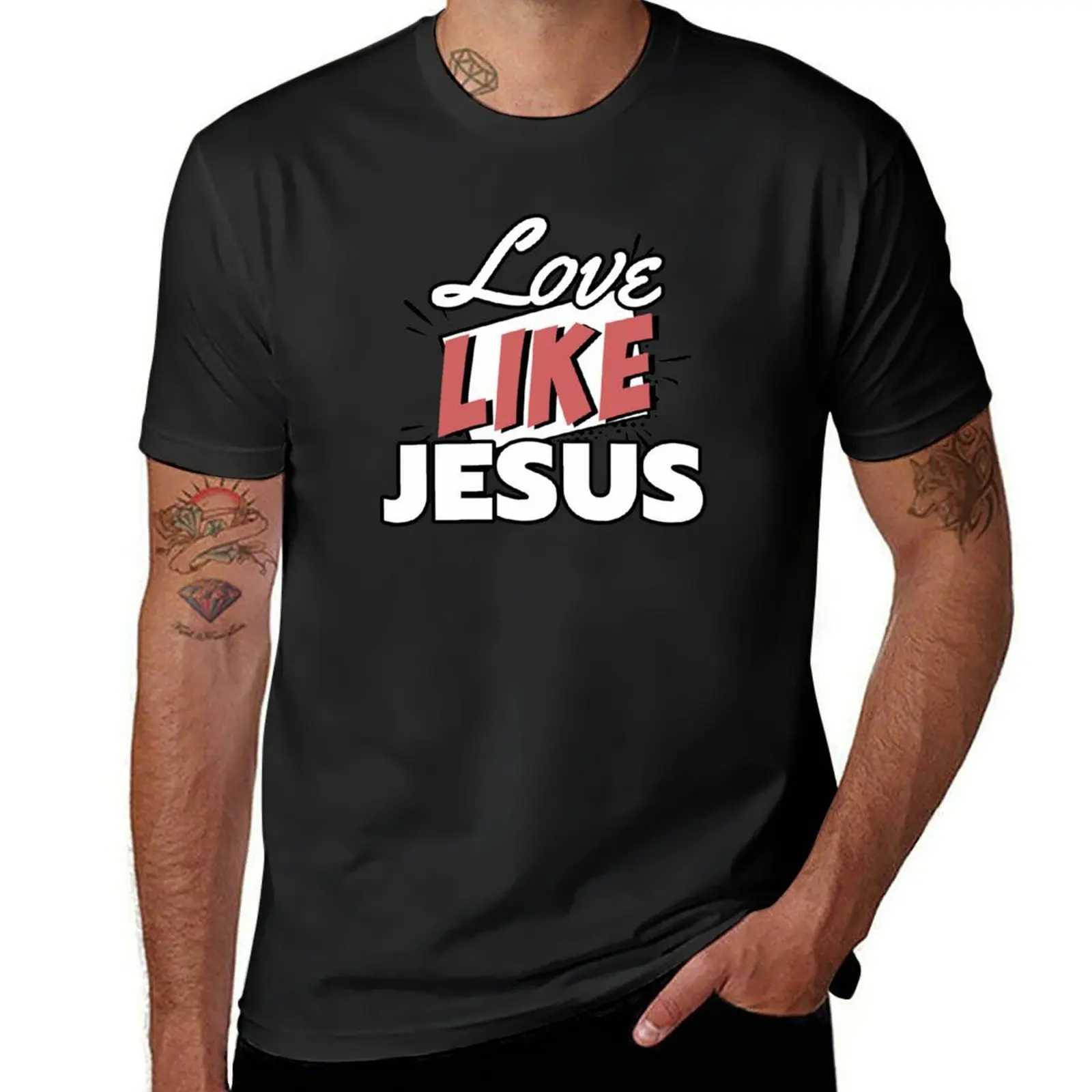 

Vintage Love Like Jesus T-Shirt plain shirts graphic tees plain black t shirts men