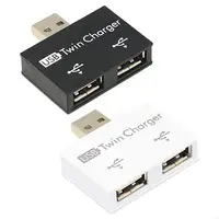 69HA USB Hub Adapter Converter Male To Twin Dual 2 Port For PC Computer Accessory USB 2.0 Splitter Hub 2 USB 2.0 Port