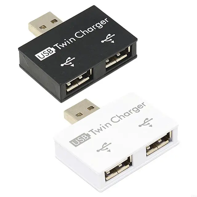 69HA USB Hub Adapter Converter Male To Twin Dual 2 Port For PC Computer Accessory USB 2.0 Splitter Hub 2 USB 2.0 Port