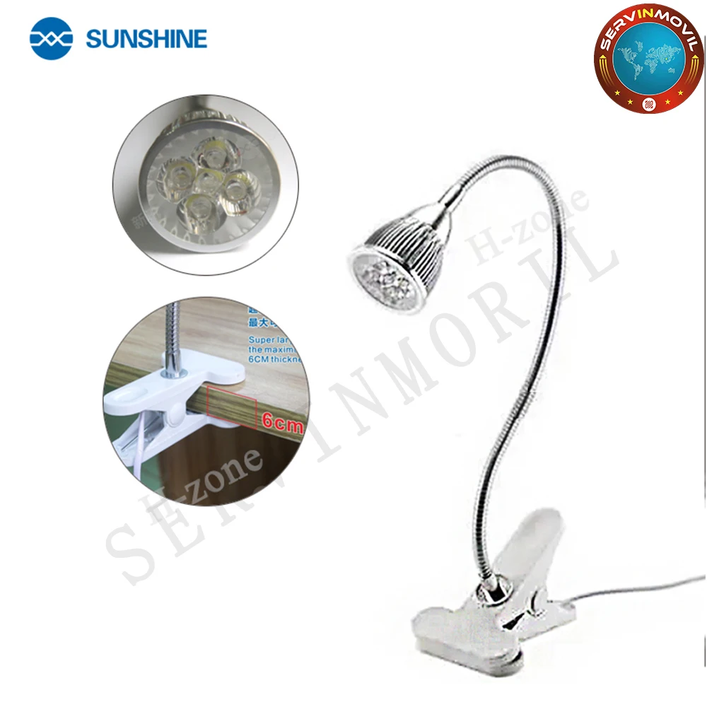 

SUNSHINE Flexible Gooseneck Desktop reading book Table Light SS-802 Table Lamp Led clip on Desk Lamp Clip Study work Lamps