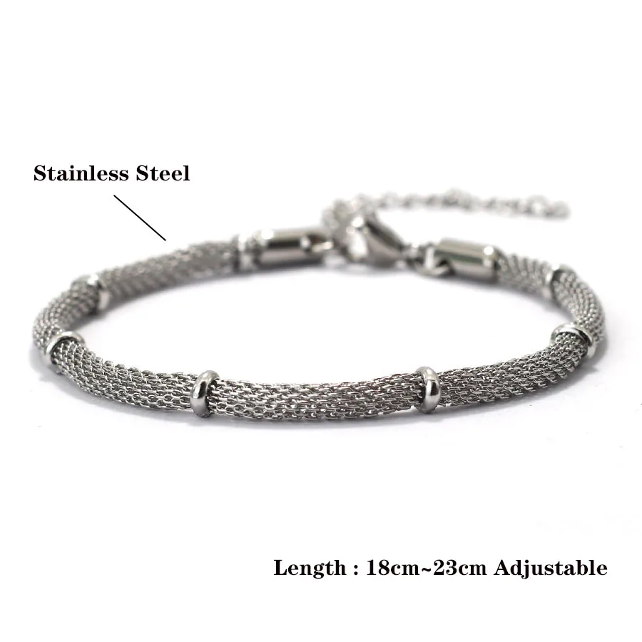 Stainless Steel Chain Link Bracelet for Men Adjustable Hiphop