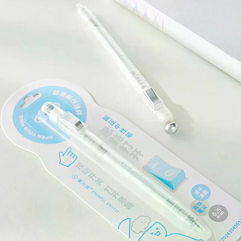 시험 준비용 릴렉스 스위치 펜 - 피젯 클리커 젤 펜 0.5mm 부드러운 필기감, 학생 및 사무실용 불안 완화 학습 도구