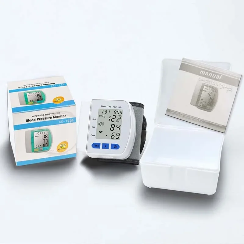 Blood Pressure Monitor Blood Pressure Meter Automatic Portable Medical Digital Wrist Blood Pressure Monitor Sphygmomanometer Tonometer Tensiometer Heart Rate Pulse Meter BP