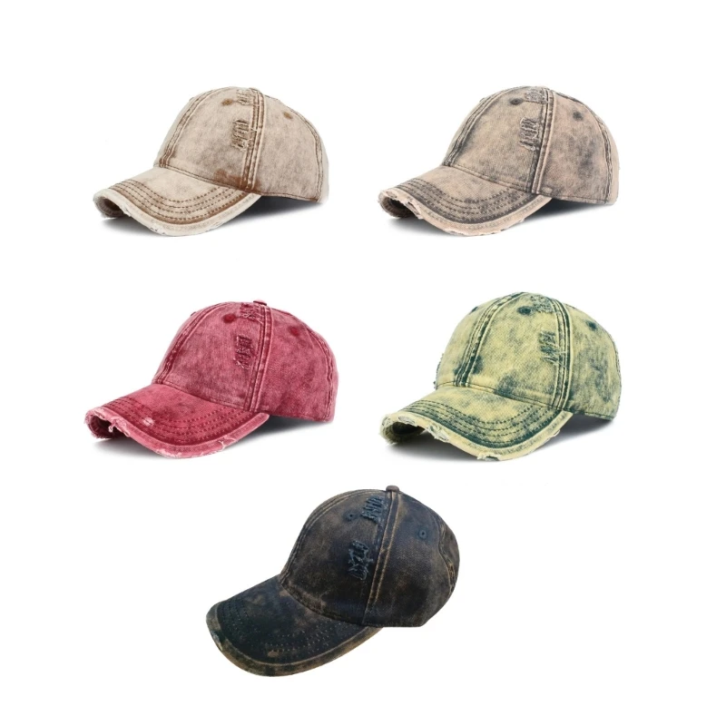 

Girls Boys Washed Baseball Cap Casual Breathable Distressed Jean Hat Dropship