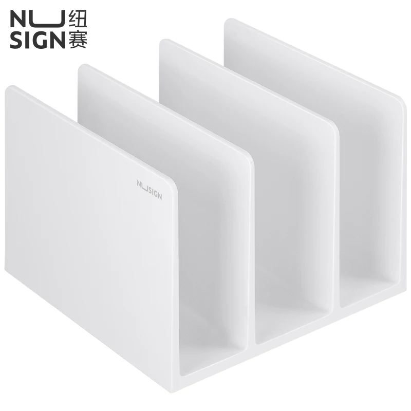 Deli 3 Grids Bookends Bookshelf Storage Rack Book Support Stand Desk Organizer Bookcase Organizer Book Storage Holder Shelf