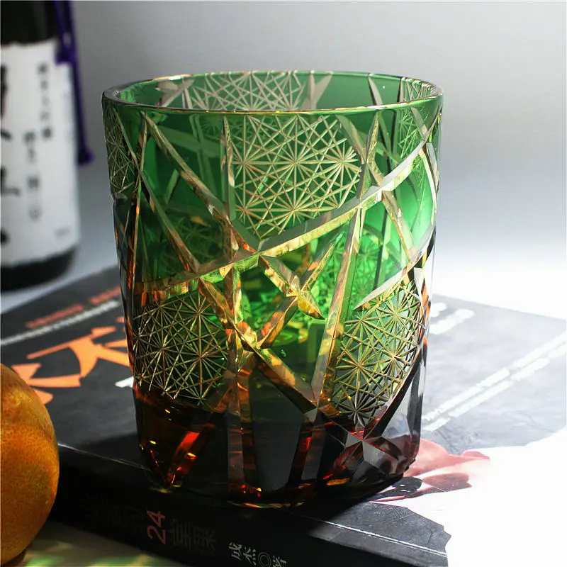 Japanese Handmade Crystal Whisky Glass, Retro Foreign Wine Glass, Handmade Carved, Light Luxury, 260ml