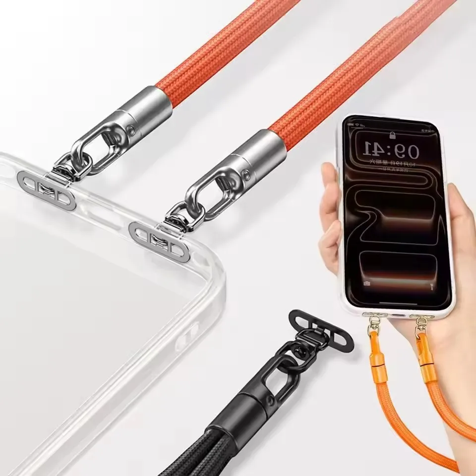 Rotatable Steel Phone Tether Tabs - Mini Lanyard Patch Connector Piece