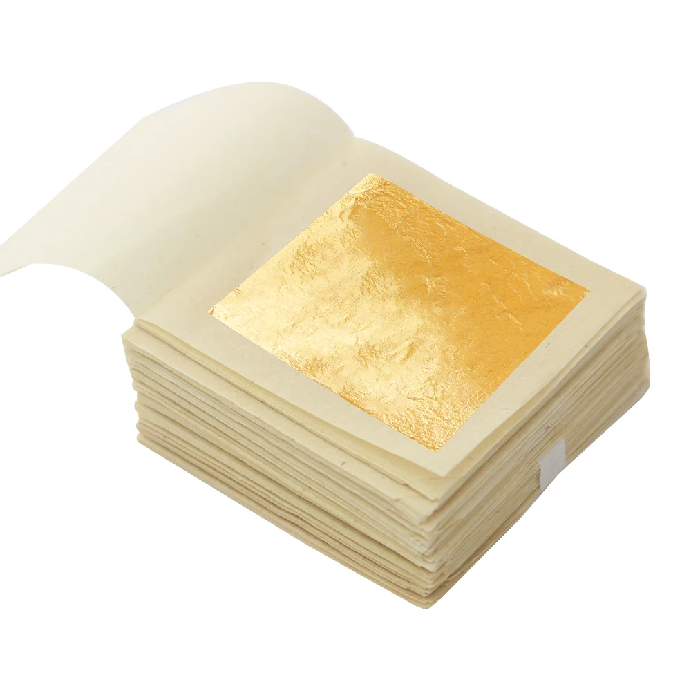 

10Pcs 24K Gold Leaf Sheets Real Gold Foil Cake Steak Decoration Skin Care Gilding Arts and Crafts Paper Pure Gold Leaf Flake