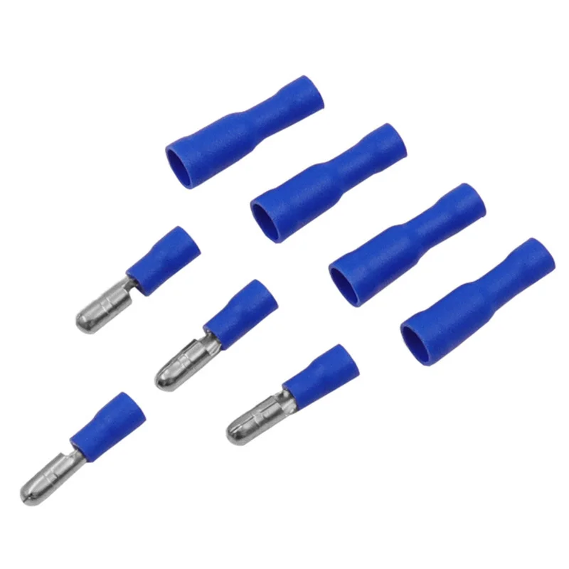 1000pcs Male And Female Plug Spring Cold Pressed Wiring Terminal Blue Pvc Bullet Wire Male And Female Butt Joint Terminal