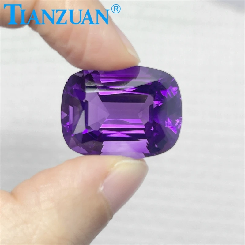 

Natural Amethyst Vivid Purple Color Antique Cushion Shape Brilliant Cut Loose Gem Stone with GRC Certified