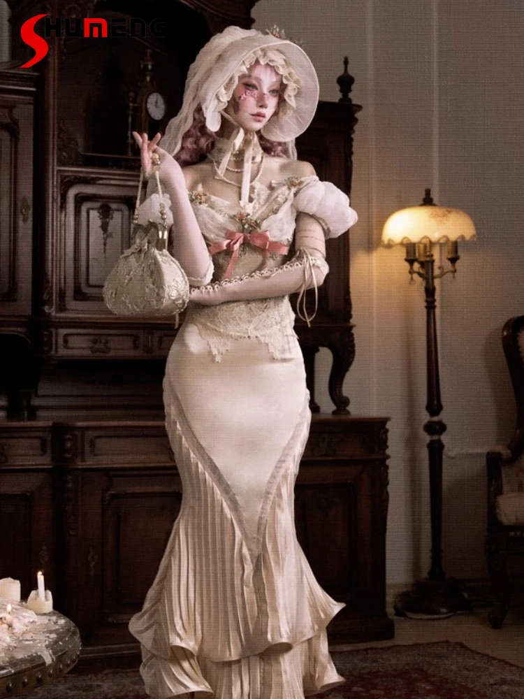 2025 Original New Retro Elegant Fishtail Skirt Summer Autumn