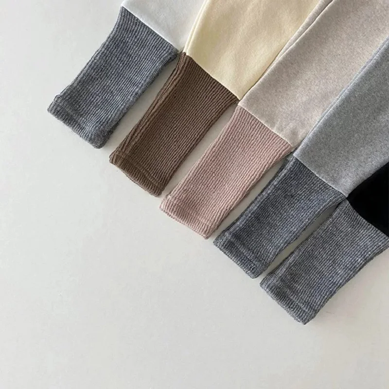 Baby Trousers Cotton Pants Baby Leggings Newborn Baby Pant 0-3Years Girls Elastic Waist Patchwork Legging Botton Cotton Long Trousers Toddler Kids Autumn Tighs Clothes