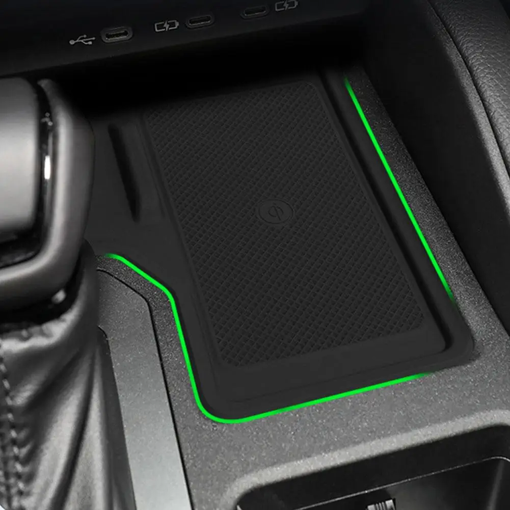 Center Console Wireless Charging Mat for Toyota Prado LC250 Anti-Slip Silicone Pad Accessories LHD Storage Box
