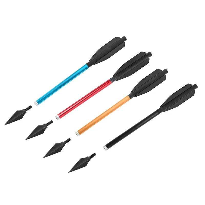 Aluminum Shaft Archery Bolts with Replaceable Broadhead Tips for Outdoor Hunting and Shooting