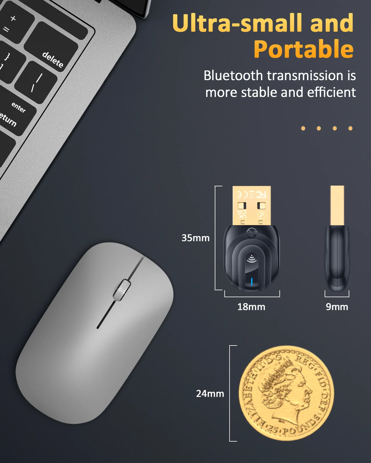 ZEXMTE 5.1 USB بلوتوث محول للكمبيوتر ويندوز 11/10/...