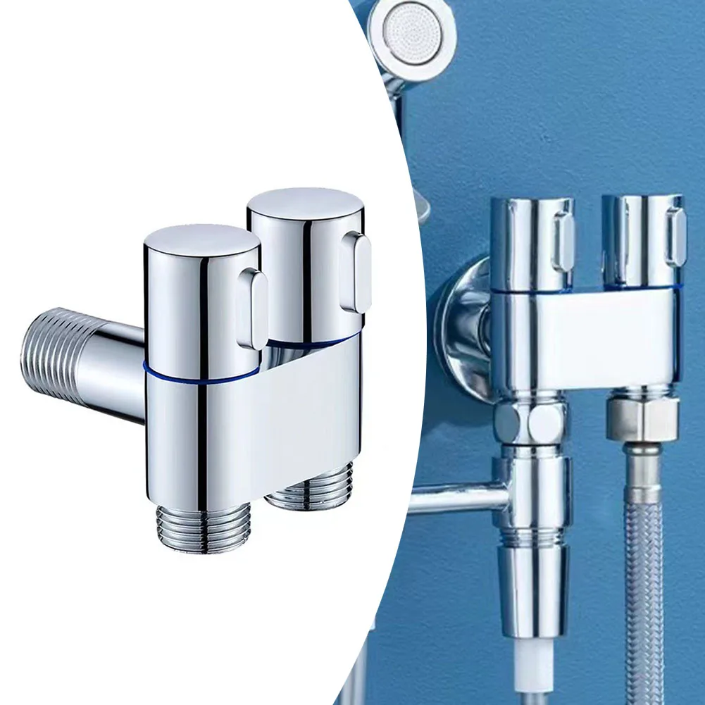 

G1/2 Alloy Double Control Angle-Valve 1 In Two Into-Wall Mount Washing Machine Faucet Toilet Triangle Valve For Bathroom Toilet