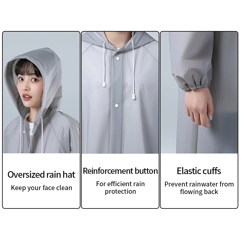 Outdoor Waterproof Adult Long Raincoats EVA Rain Coat for Men Women Camping Equipment Rainproof Motorcycle Hiking Raincoats