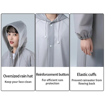 Outdoor Waterproof Adult Long Raincoats EVA Rain Coat for Men Women Camping Equipment Rainproof Motorcycle Hiking Raincoats 5