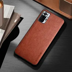 Luxury Vintage Leather Phone Case Cover - Elegant Protection for Note 10 4G (Brown)
