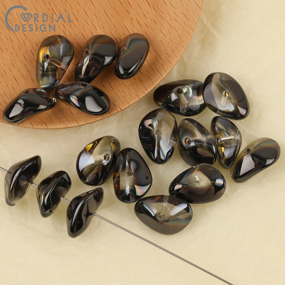 Cordial Design 11*17MM 200pcs Beads Making/Irregular Shape/Hand Made/Aurora Effect/DIY Glass Bead/Jewelry Findings & Components - cordial