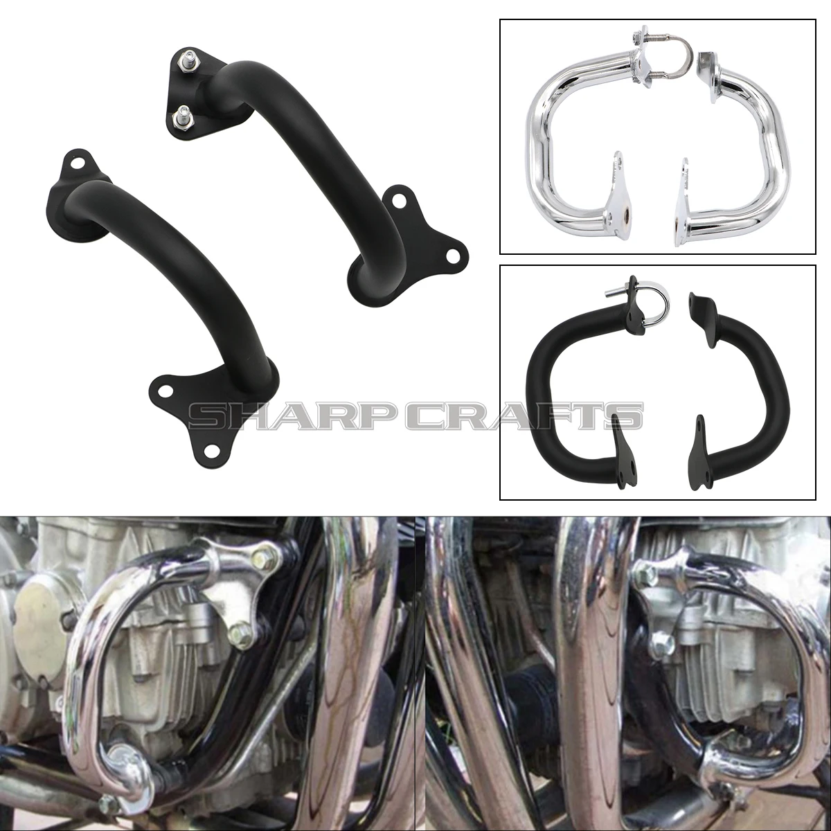 Motorcycle Accessories L/R Highway Crash Bars Engine Guard Front Bumper For Honda CB750 RC42 CB 750 NIGHTHAWK 1992-2011