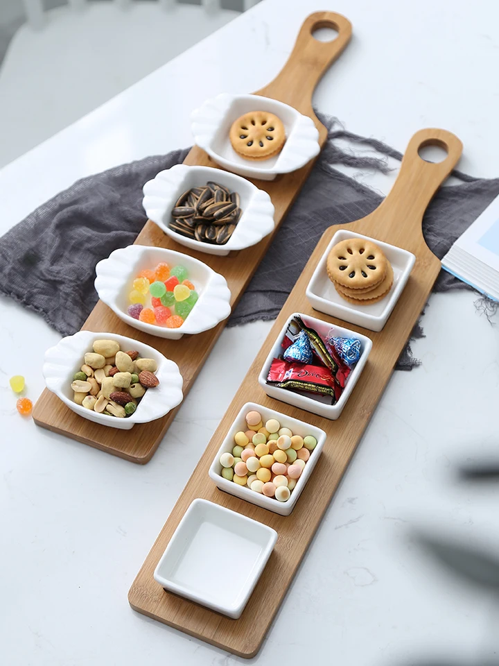 Chinese Wedding Snack Tray - Red Dragon Dessert Plate For Candy, Nuts, Fruits & Party Serving