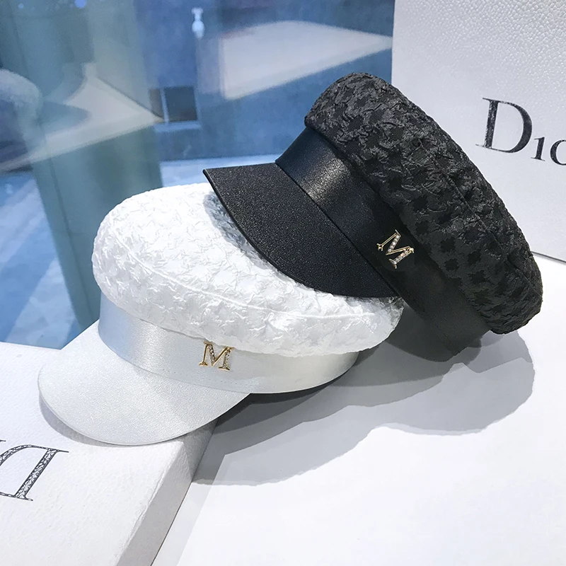 

2022 New Brand Spring New Style Pleated Breathable Navy Hat Autumn Outdoor Leisure Visor Cap Beret Hats for Women